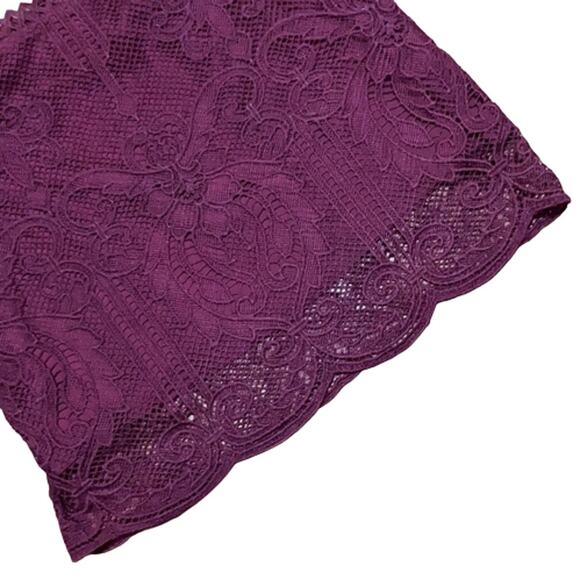 NWT Lucy Paris Burgundy Crochet Lace Crop Top Size Large - Picture 7 of 10